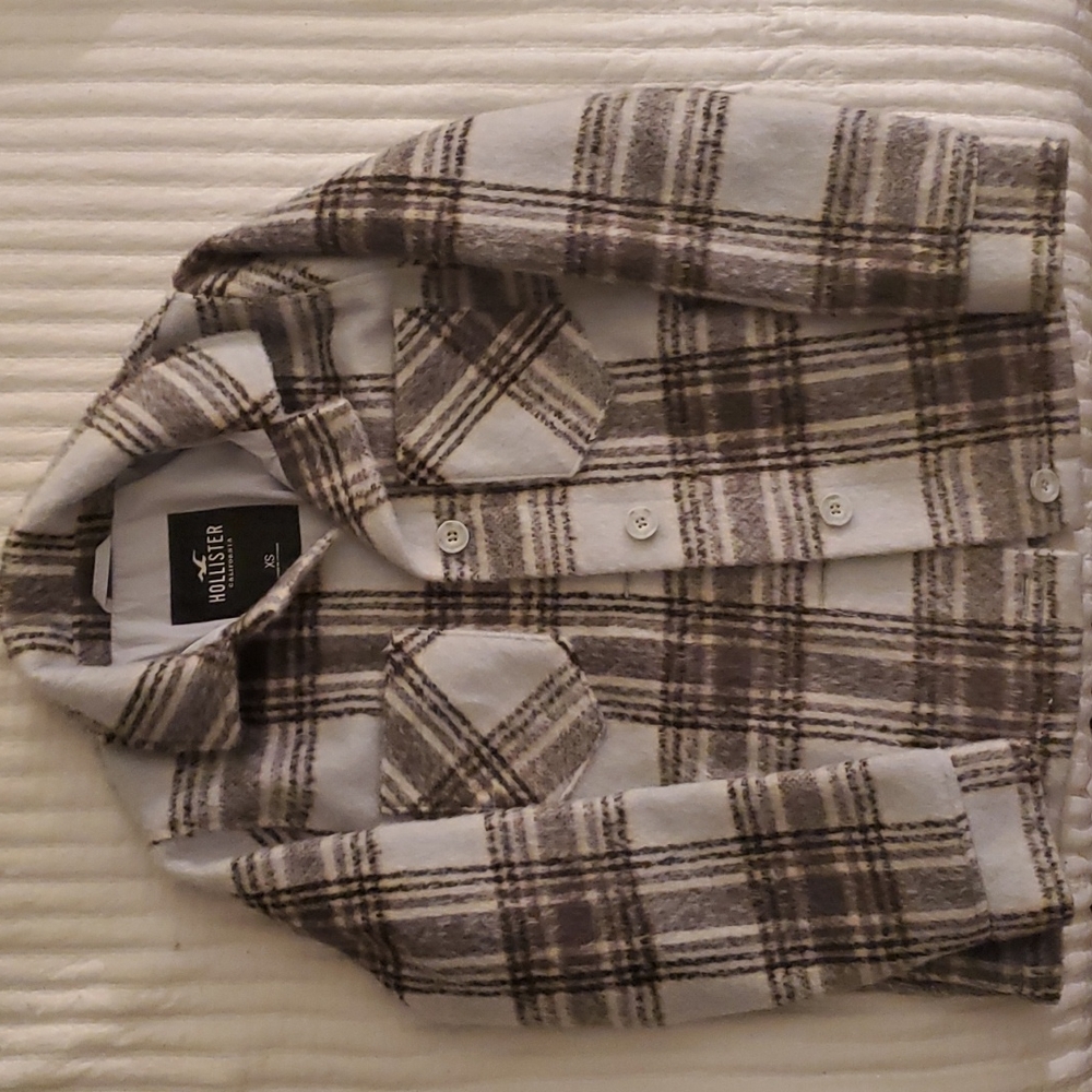 Hollister plaid flannel jacket women size xs